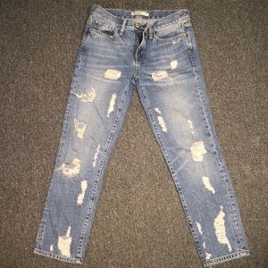 Zara Ripped Boyfriend Jeans